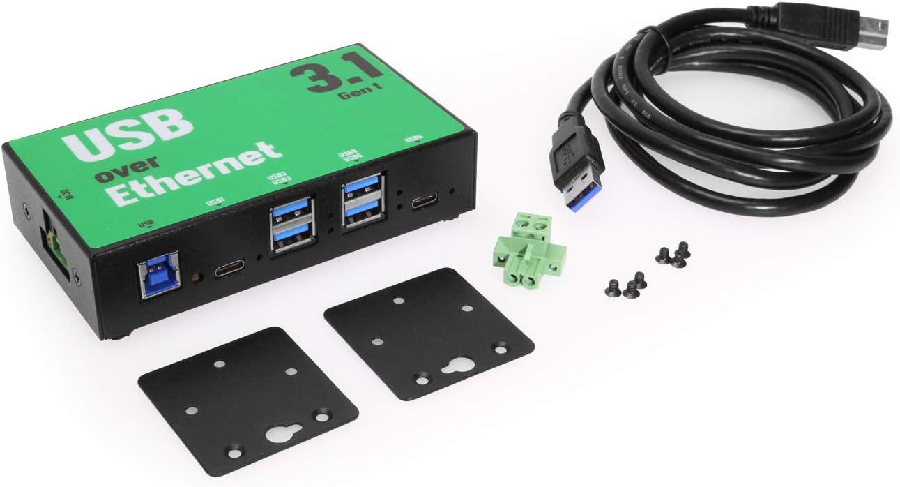 imageCoolgear 6 Port USB 32 Gen 1 Over IP Network Device Sharing TypeC Hub wPort Status LEDs