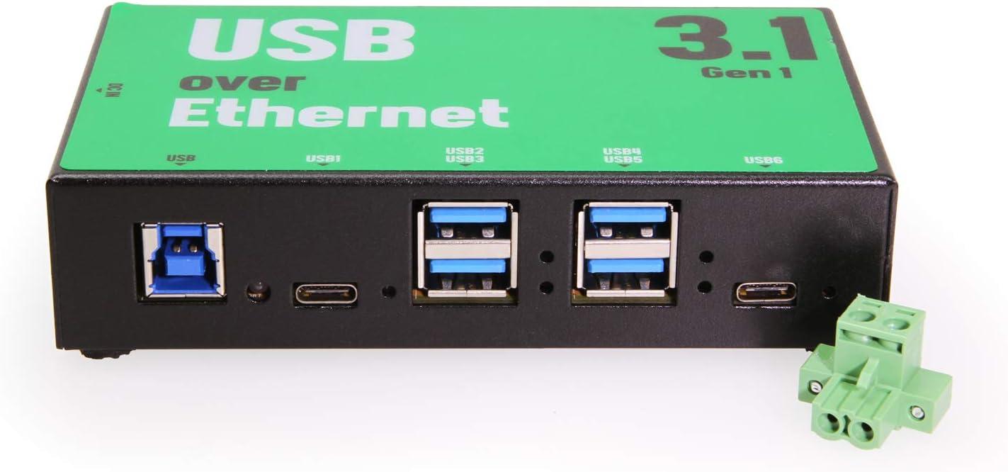 imageCoolgear 6 Port USB 32 Gen 1 Over IP Network Device Sharing TypeC Hub wPort Status LEDs