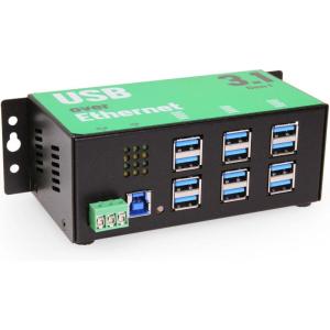 imageCoolgear 12 Port USB 32 Gen 1 Over IP Network Device Sharing Hub wPort Status LEDs