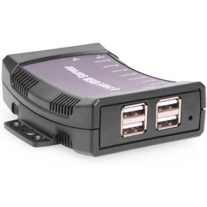 imageCoolgear 4 Port USB Device Server Over Ethernet  Secure Remote USB Access with Isochronous Support for Printers Storage Dongles and More