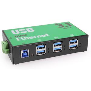 imageCoolgear 6 Port USB 32 Gen 1 Over IP Network Device Sharing Hub wPort Status LEDs