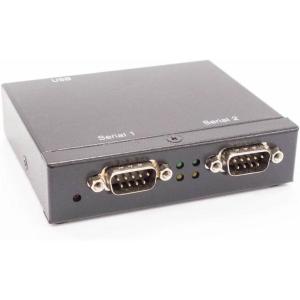 imageCoolgear 2 Port USB to RS232 Serial Adapter  Industrial DB9 Converter w 25kV ESD amp 2kV Optical Isolation LEDs Plug amp Play
