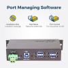 imageCoolgear 4 Port Managed USB 32 Gen 1 Hub with 15KV ESD Surge Protection and Individual Port Control for PCs