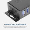 imageCoolgear Compact 4 Port USB 32 Gen 2 Hub  10Gbps HighSpeed Data Transfer amp Advanced Device Protection