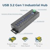 image:imageCoolgear 10 Port USB Hub  5Gbps Speed Surge Protection DIN Rail Mounting Industrial Grade for Tech Labs Warehouses Automation Schools amp More