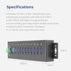 image:imageCoolgear 10 Port USB Hub  5Gbps Speed Surge Protection DIN Rail Mounting Industrial Grade for Tech Labs Warehouses Automation Schools amp More