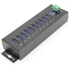 image:imageCoolgear 10 Port USB Hub  5Gbps Speed Surge Protection DIN Rail Mounting Industrial Grade for Tech Labs Warehouses Automation Schools amp More