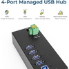 image:imageCoolgear 4 Port Managed USB 32 Gen 1 Hub w 15KV ESD Surge Protection amp Vertical Port Orientation