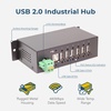 image:imageCoolgear 6 Port Managed USB 20 Hub with DINRail Mount Individual Port Control and Surge Protection