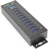 image:imageCoolgear 10 Port USB Hub  5Gbps Speed Surge Protection DIN Rail Mounting Industrial Grade for Tech Labs Warehouses Automation Schools amp More
