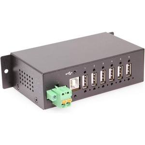 image:imageCoolgear 6 Port Managed USB 20 Hub with DINRail Mount Individual Port Control and Surge Protection