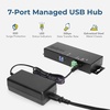 image:imageCoolgear 7 Port Managed USB 32 Gen 1 Workstation Hub w 15KV ESD Surge Protection