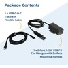 image:imageCoolgear 145W Dual USBC Car Charger  PD 31 EPR Type C Vehicle Charger with 140W Laptop Charging Mountable Flanges and 12V to 24V Plug for Trucks Fleet Vans and Mobile Workstations