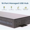 image:imageCoolgear 16 Port Managed USB 32 Gen 1 Hub w 15KV ESD Surge Protection