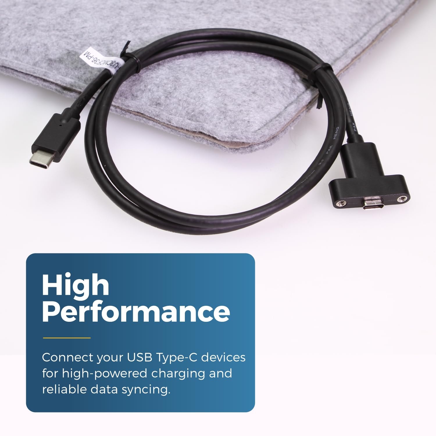 image:imageCoolgear 54in USB TypeC Male to Female Panel Mount Extension Cable  10Gbps 3A Charging Shielded Ready for Panel Mount Installation36 inch