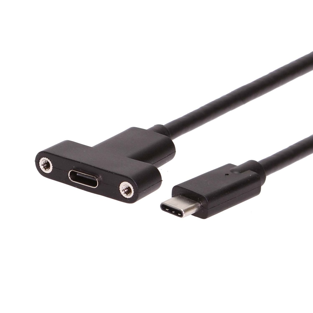 image:imageCoolgear 54in USB TypeC Male to Female Panel Mount Extension Cable  10Gbps 3A Charging Shielded Ready for Panel Mount Installation8 inch