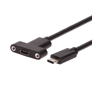 image:imageCoolgear 54in USB TypeC Male to Female Panel Mount Extension Cable  10Gbps 3A Charging Shielded Ready for Panel Mount Installation20 inch
