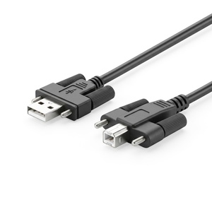 image:imageUSBGear USB 20 Screw Lock HiSpeed A to B Device Cable 3ft Black