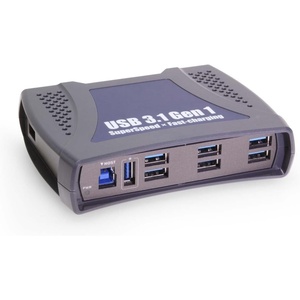 image:imageCoolgear 9 Port USB 32 Gen 1 Hub wIntegrated DINRail Clip
